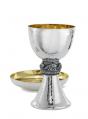  Chalice and Bowl Paten, Silver with Hammered Texture 