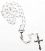  Children's Rosary First Communion White with Silver Cross 