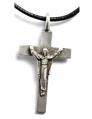  Pendant Crucifix Pewter on Rope 