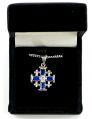  PENDANT JERUSALEM CROSS WITH BLUE RHINESTONE 