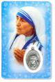  PRAYER CARD MOTHER TERESA WITH MEDAL 