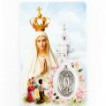  PRAYER CARD MARY OUR LADY OF FATIMA WITH MEDAL 