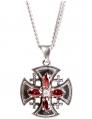  Pendant Jerusalem Cross Silver / Ruby 