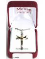  Pendant Cross with Risen Christ Sterling/Gold 