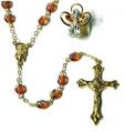  Rosary Topaz Citron & Angel Pin - NOVEMBER Birthstone 