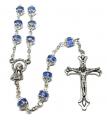  Rosary Blue Aqua Crystal Double Capped 