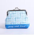  Coin Purse Pray Wait Trust Blue 