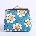  Coin Purse Smile Daisies Teal 