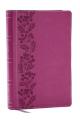 NKJV Personal Size Large Print Bible with 43,000 Cross References, Pink Leathersoft, Red Letter, Comfort Print (Thumb Indexed) 