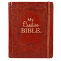  KJV Holy Bible, My Creative Bible, Faux Leather Hardcover - Ribbon Marker, King James Version, Toffee Brown W/Elastic Closure 