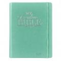  KJV Holy Bible, My Creative Bible, Faux Leather Hardcover - Ribbon Marker, King James Version, Teal W/Elastic Closure 