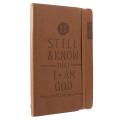 Christian Art Gifts Tan Faux Leather Journal, Be Still and Know - Psalm 46:10, Flexcover Inspirational Notebook W/Elastic Closure 160 Lined Pages W/Sc 