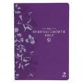  The Spiritual Growth Bible, Study Bible, NLT - New Living Translation Holy Bible, Faux Leather, Purple Debossed Floral 