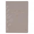  The Spiritual Growth Bible, Study Bible, NLT - New Living Translation Holy Bible, Faux Leather, Taupe Embroidred Floral 