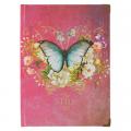  Christian Art Gifts Butterfly Journal W/Scripture Be Still Psalm 46:10 Bible Verse Road/288 Ruled Pages, Large Hardcover Pink Notebook 