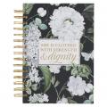  Christian Art Gifts Journal W/Scripture Strength & Dignity Proverbs 31:25 Bible Verse Black Floral 192 Ruled Pages, Large Hardcover Notebook, Wire Bou 