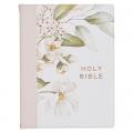  KJV Note-Taking Bible Faux Leather Hc Gray Floral Printed 