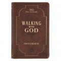  Walking with God Devotional - Brown Faux Leather Daily Devotional for Men & Women 365 Daily Devotions 