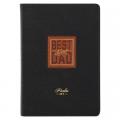  Classic Faux Leather Journal Best Dad Ever Black/Tan Flexcover Inspirational Notebook W/Ribbon Marker, 336 Lined Pages 