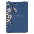  Classic Faux Leather Journal Be Still & Know Psalm 46:10 Blue Floral Embroidered Inspirational Notebook, Lined Pages W/Scripture, Ribbon Marker, Zippe 
