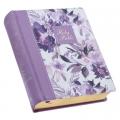  KJV Holy Bible, Note-Taking Bible, Faux Leather Hardcover - King James Version, Purple Floral Printed 