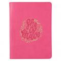  Classic Handy-Sized Journal She Is Brave Inspirational Notebook W/Ribbon, Faux Leather Flexcover 240 Ruled Pages, 5.7 X 7, Pink 