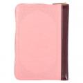  KJV Holy Bible, Compact Faux Leather Red Letter Edition - Ribbon Marker, King James Version, Pink/Burgundy, Zipper Closure 