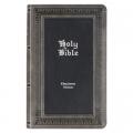  KJV Holy Bible, Giant Print Standard Size Faux Leather Red Letter Edition - Thumb Index & Ribbon Marker, King James Version, Gray/Black 