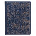  KJV Holy Bible, Large Print Note-Taking Bible, Faux Leather Hardcover - King James Version, Navy W/Gold Floral 