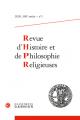  Revue d'Histoire Et de Philosophie Religieuses 