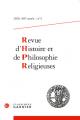 Revue d'Histoire Et de Philosophie Religieuses 