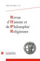  Revue d'Histoire Et de Philosophie Religieuses 