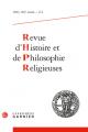  Revue d'Histoire Et de Philosophie Religieuses 