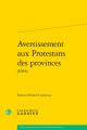  Avertissement Aux Protestans Des Provinces (1684) 