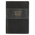  KJV Study Bible Large Print (Faux Leather, Two-Tone Black and Gray) 