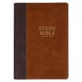  KJV Study Bible Large Print (Faux Leather, Two-Tone Brown) 
