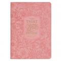  Christian Art Gifts Inspirational Zippered Journal, Those Who Trust in the Lord Wide Ruled Notebook, Isa. 40:31 Bible Verse, Coral Vegan Leather, 336 