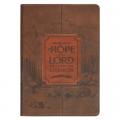  Christian Art Gifts Classic Journal Those Who Hope in the Lord Is. 40:31 Bible Verse, Inspirational Scripture Notebook, Ribbon Marker, Brown Vegan Lea 