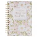  Christian Art Gifts Inspirational Journal, Bless You and Keep You Wide Ruled Notebook, Numbers 6:24 Bible Verse, Pink Floral, 192 Lined Pages W/Script 