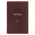 KJV Bible Giant Print Standard-Size (Full-Grain Leather, Dark Brown) 