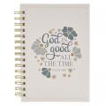  Journal Spiral Cream Floral God Is Good Ps. 34:8 