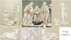  Nativity Set 27 inch OUTDOOR or Indoor Ivory 11 Pieces (27\" Scale) 
