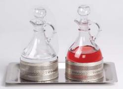  Cruet Set, Processional, w/ Stainless Tray 