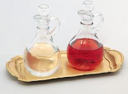  Cruet Set with Satin Brass Tray 