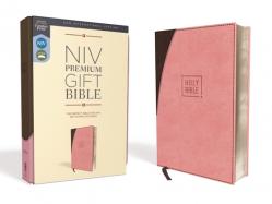  Niv, Premium Gift Bible, Leathersoft, Pink/Brown, Red Letter Edition, Comfort Print 