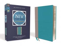  NIV Study Bible, Fully Revised Edition, Leathersoft, Teal/Gray, Red Letter, Comfort Print 