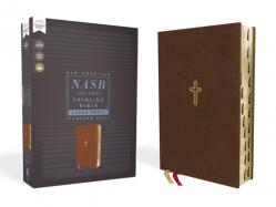  Nasb, Thinline Bible, Large Print, Leathersoft, Brown, Red Letter Edition, 1995 Text, Thumb Indexed, Comfort Print 