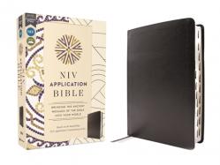  NIV Application Bible, European Bonded Leather, Black, Red Letter, Thumb Indexed, Comfort Print: Bringing the Ancient Message of the Bible Into Your W 