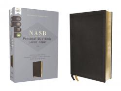  Nasb, Personal Size Bible, Large Print, Genuine Leather, Calfskin, Black, Red Letter, 1995 Text, Comfort Print 