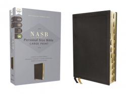  Nasb, Personal Size Bible, Large Print, Genuine Leather, Calfskin, Black, Red Letter, 1995 Text, Thumb Indexed, Comfort Print 